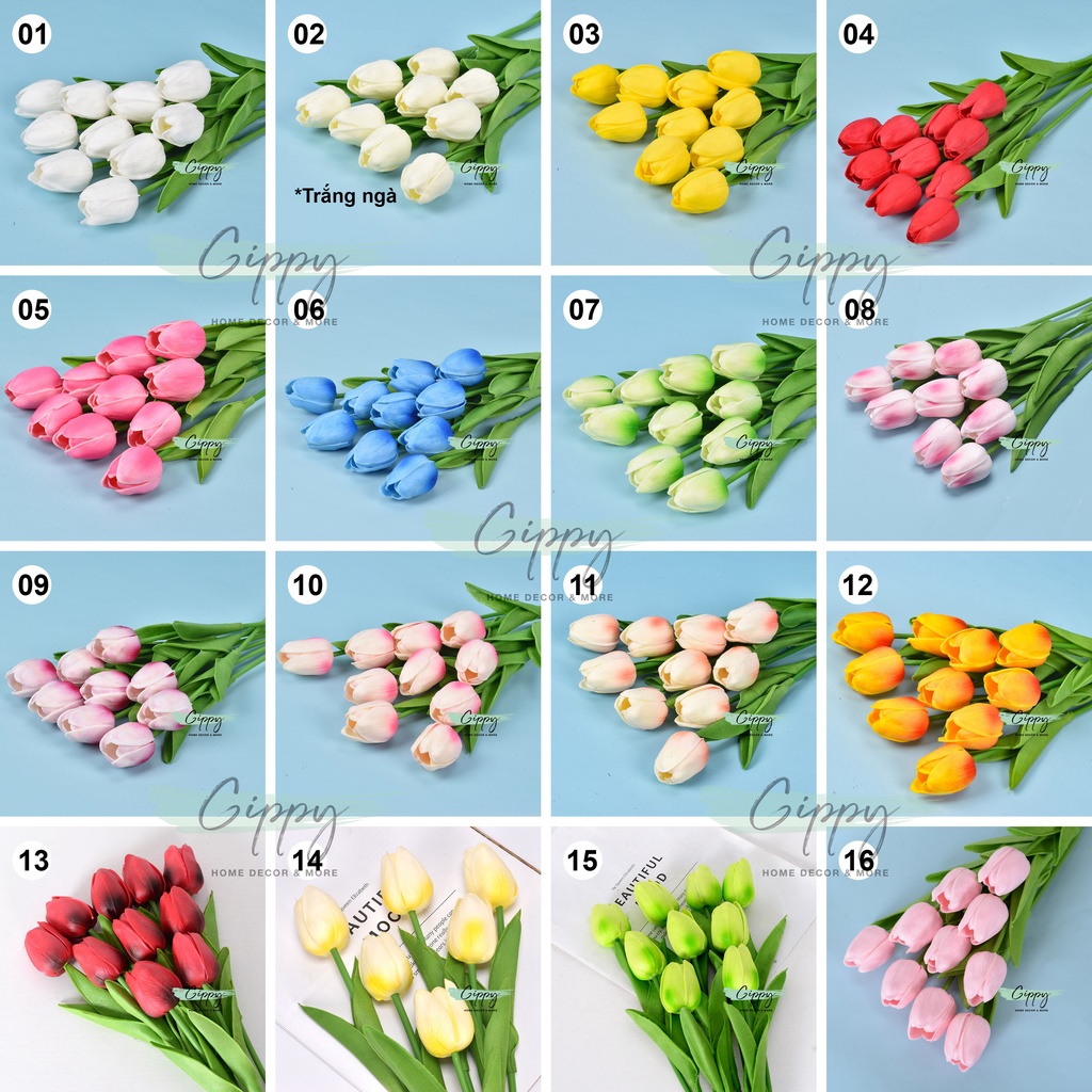 Hoa tulip, hoa nhân tạo trang trí chụp ảnh  - phụ kiện trang trí - Gippy Decor