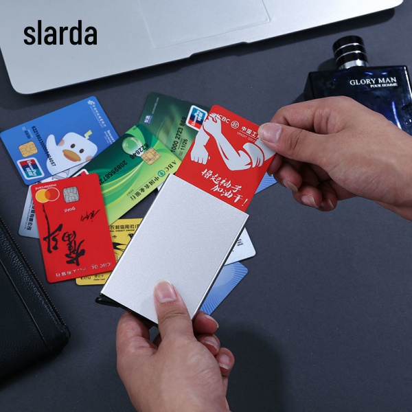 Hộp Đựng Thẻ ID Tự Động Bật Nắp Bằng Hợp Kim Nhôm Chống Gỉ Giá Đỡ