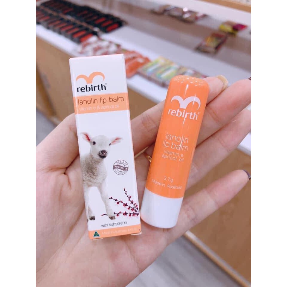 [Mã SKAMLTSM9 giảm 10% đơn 99K] SON DƯỠNG MÔI NHAU THAI CỪU CHỐNG KHÔ MÔI, NỨT NẺ REBIRTH LANOLIN LIP BALM