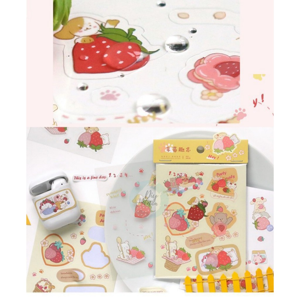 SET HÌNH DÁN SWEET STAWBERRY