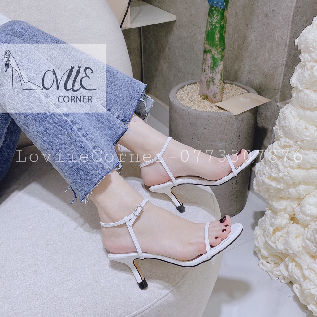 [Mã SKAMFSW175 giảm 10K đơn 50K] GIÀY CAO GÓT LOVIIECORNER 7 PHÂN - SANDAL NỮ GÓT NHỌN DÂY MẢNH CÔNG SỞ 7CM G201024