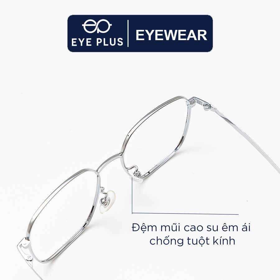 Gọng kính mắt nam nữ thời trang EYE PLUS mắt vuông kim loại KL350-825