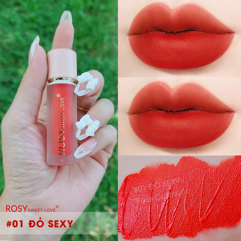 Full 6 màu Son Kem Rosy Luxury cấp  không chì, mềm mịn lâu trôi, an toàn cho mẹ bầu
