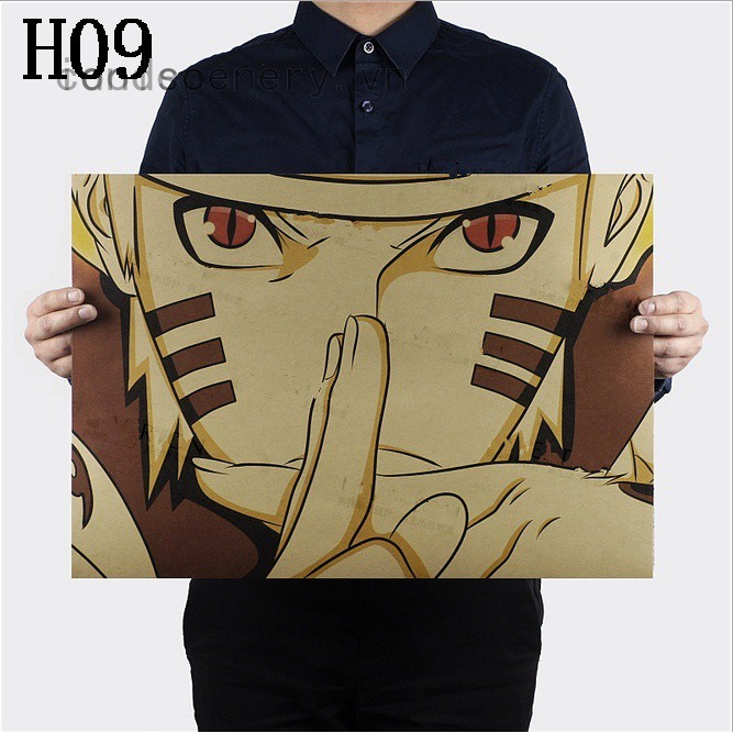 Idndeo Miếng dán tường 51.5cmX35.5cm họa tiết phim hoạt hình Naruto độc đáo ấn tượng