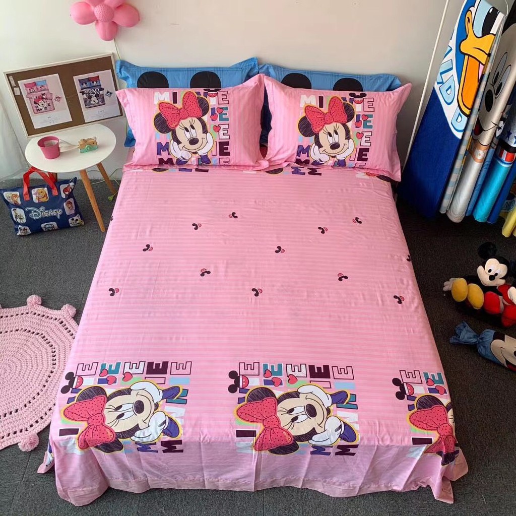 Bộ chăn ga gối cotton loại đẹp DISNEY (nhiều màu)