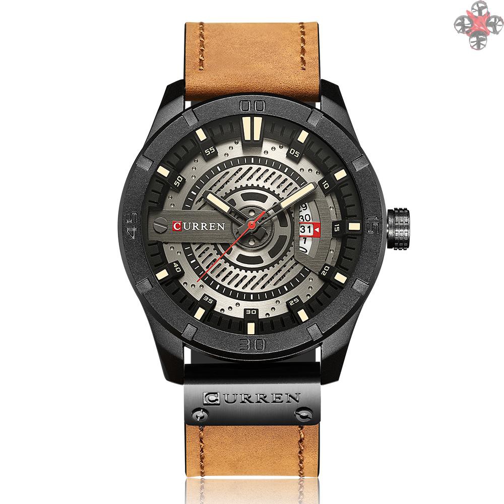 CTOY CURREN Fashion Genuine Leather Men Watches 1ATM Life Water-resistant Quartz Casual Man Watch Relogio Musculino