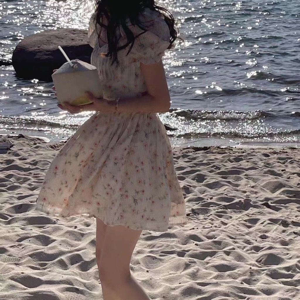 Đầm Voan Hoa Hở Lưng Thời Trang Mùa Hè Dành Cho Nữ 2022