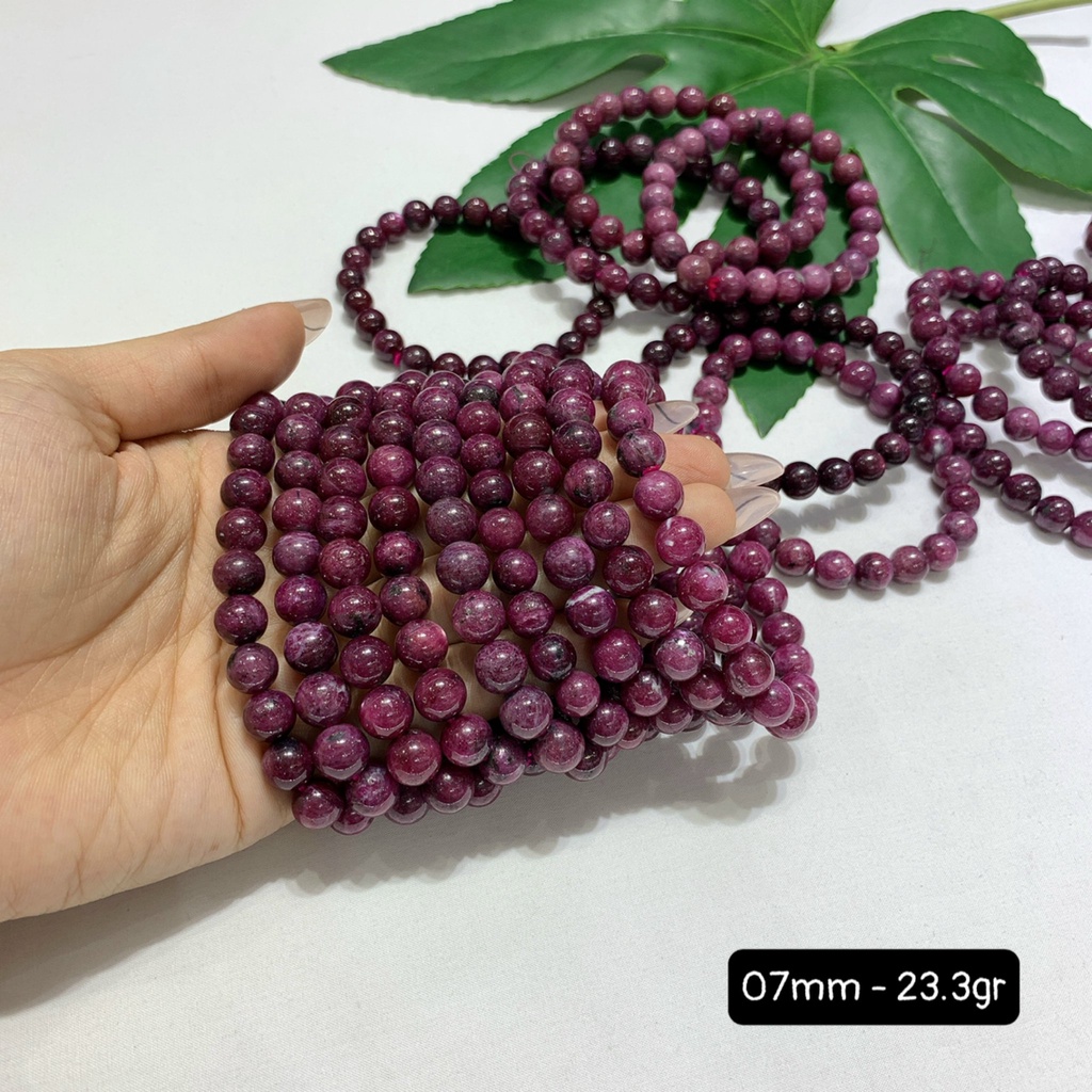 Vòng Tay Ruby Nam Phi 3A Size 7-13mm Mới Về