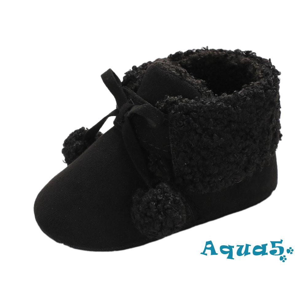 ✿ℛNewborn Prewalker Baby Warm Winter Snow Boots Toddler Soft Sole Boots Crib Shoes