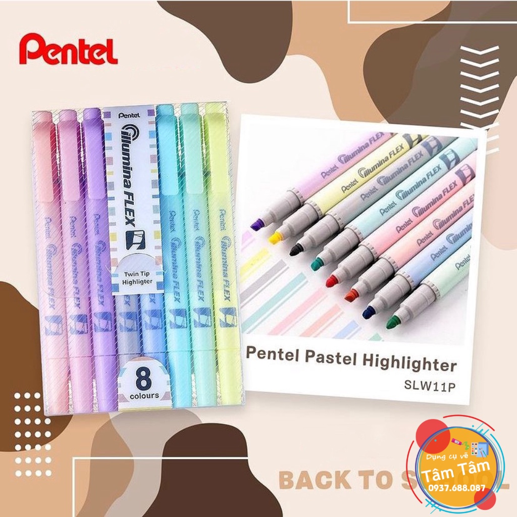 [ TÂM TÂM ]-Bút Dạ Quang 2 Đầu Pentel Màu Pastel/ Pentel Pastel Highlighter -
