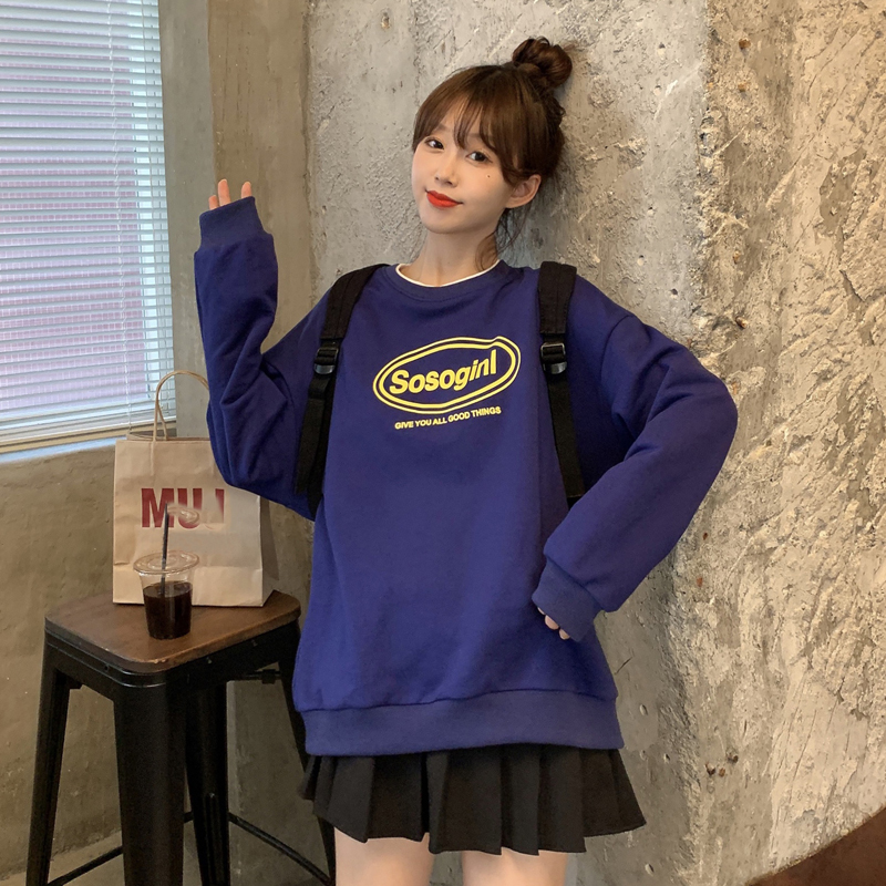 Áo sweater phong cách Hàn Quốc họa tiết chữ trẻ trung xinh xắn cho nữ