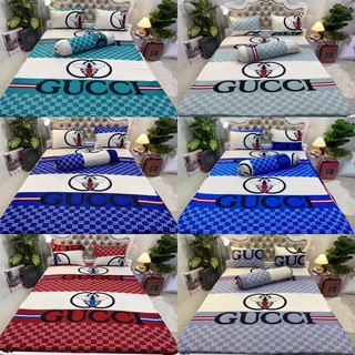 Bộ Drap thun Hàn Quốc 4 món mẫu Gucci sang chảnh