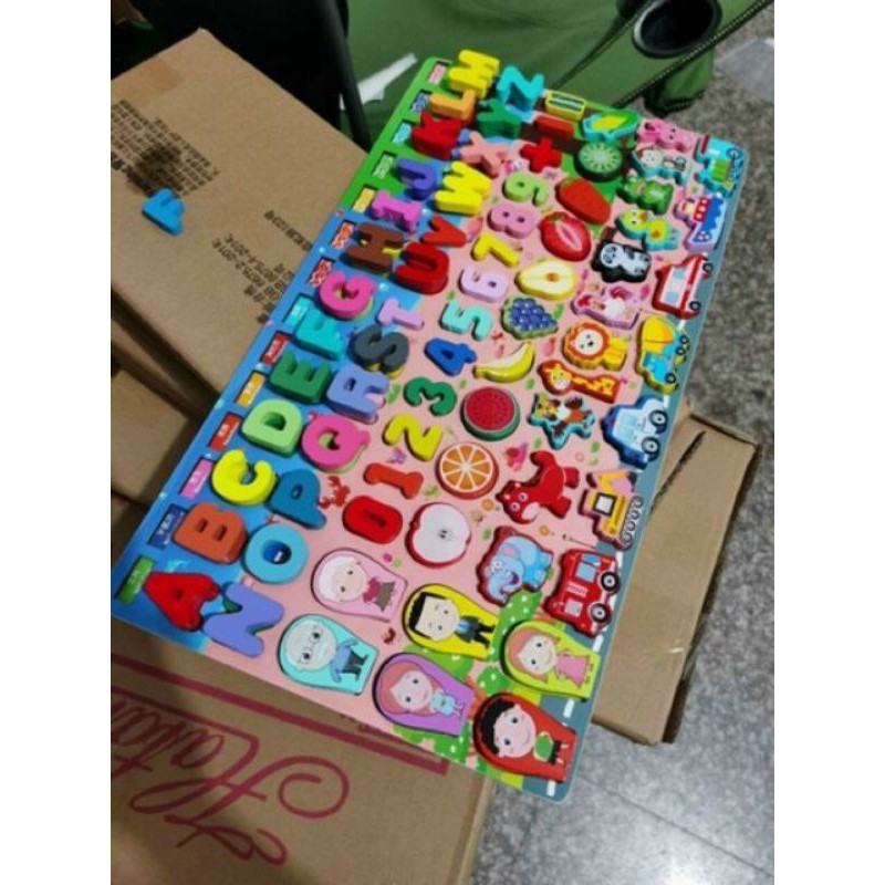 đồ chơi gỗ 🔥FREESHIP🔥Bộ đồ chơi câu cá ghép số bằng giỗ 63 chi tiết