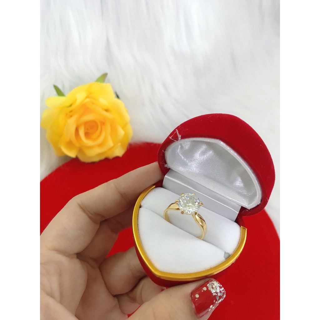 Nhẫn nữ 1 viên xoàn mạ 18k cao cấp H119