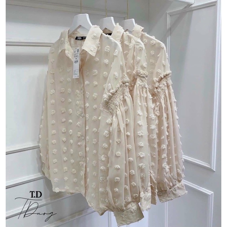 Áo sơ mi ren lông tuyết 2 màu