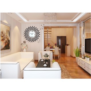 Đồng hồ treo tường trang trí Mặt Trời Đen MTD kích thước 70x70 cm