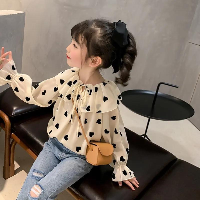 Áo Sơ Mi Chiffon Tay Dài Thời Trang Xuân Thu Cho Bé Gái