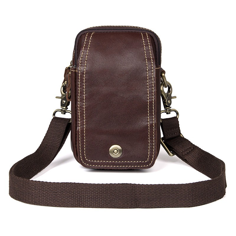 SALE Túi đeo chéo mini nam da bò thật DC102-Bụi leather .