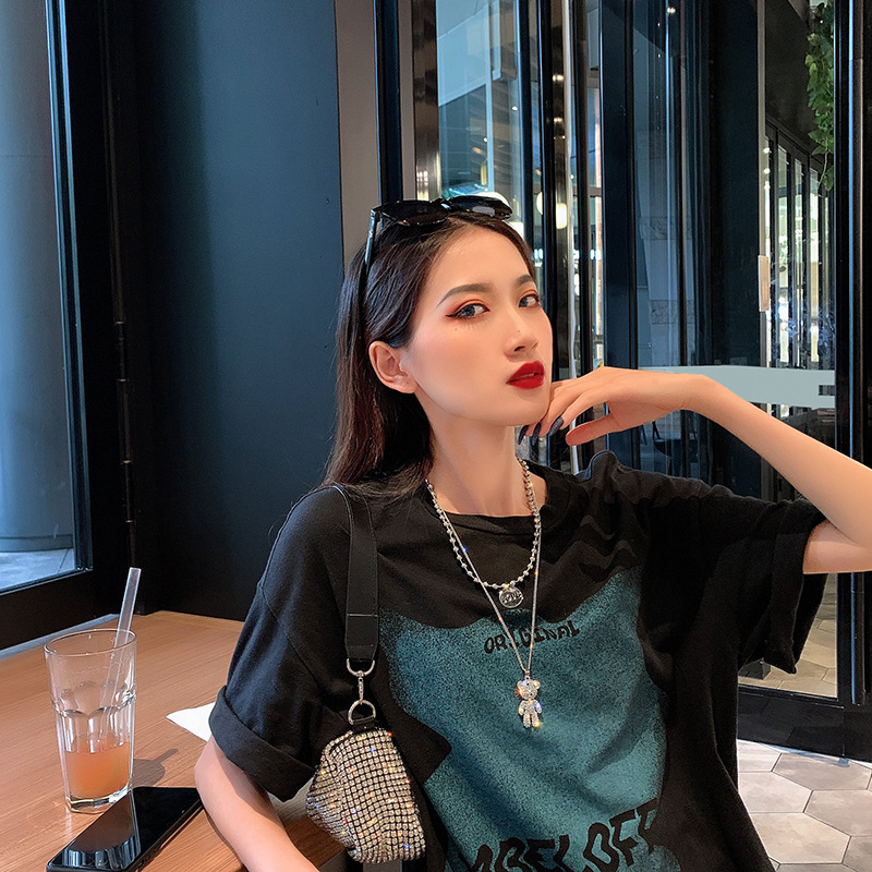 Dây chuyền hợp kim đính đá hình gấu mới 2020