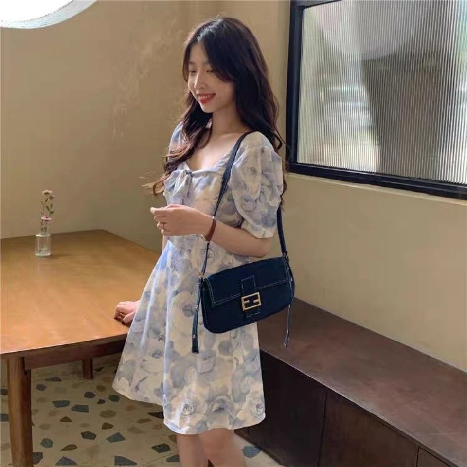 Đầm Hoa Cổ Vuông Thời Trang Xinh Xắn Cho Nữ Mùa Hè | BigBuy360 - bigbuy360.vn