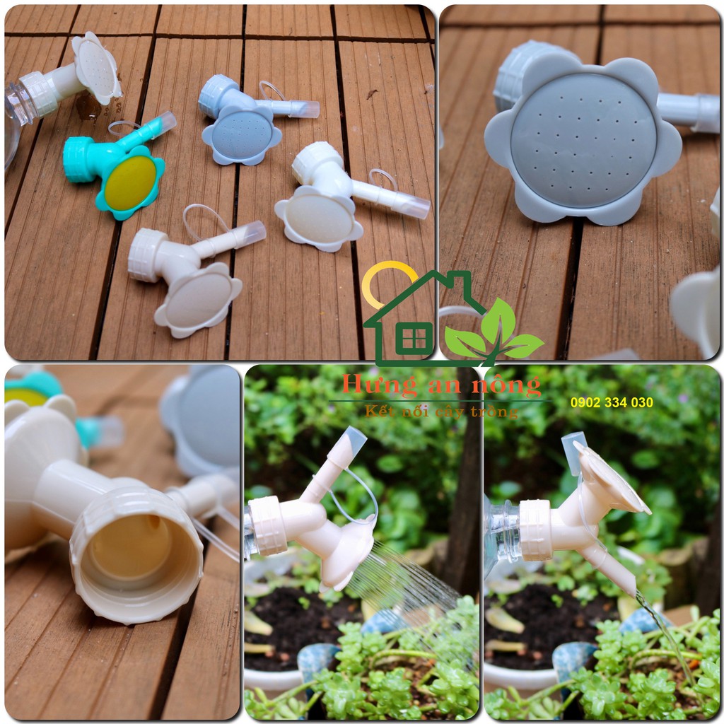 Vòi tưới cây 2 trong 1 tiện ích dùng được mọi loại miệng chai nước ngọt nhựa PP cao cấp an toàn