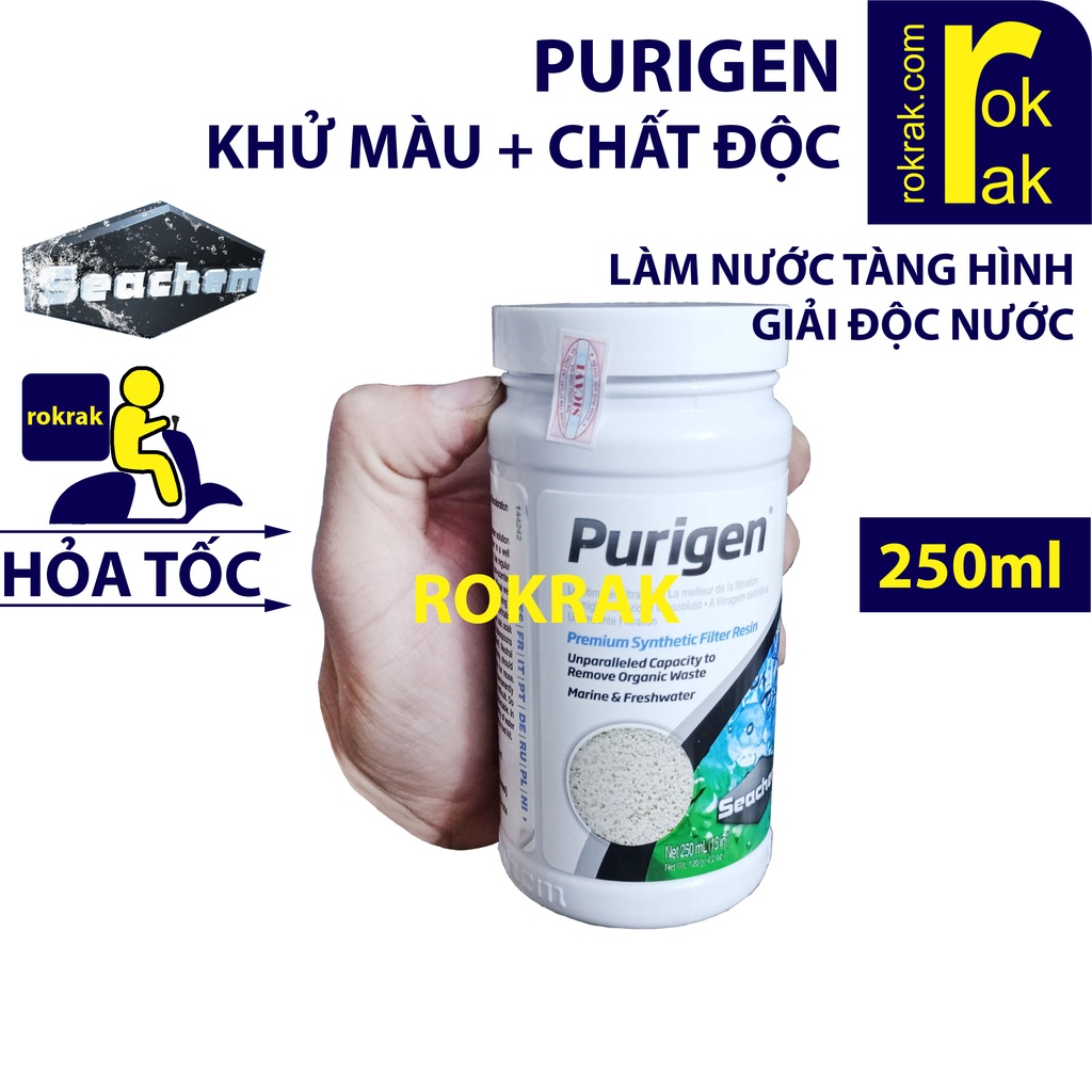 PURIGEN SEACHEM 250ml  Vật liệu lọc CAO CẤP làm nước tàng hình khử màu và NO3
