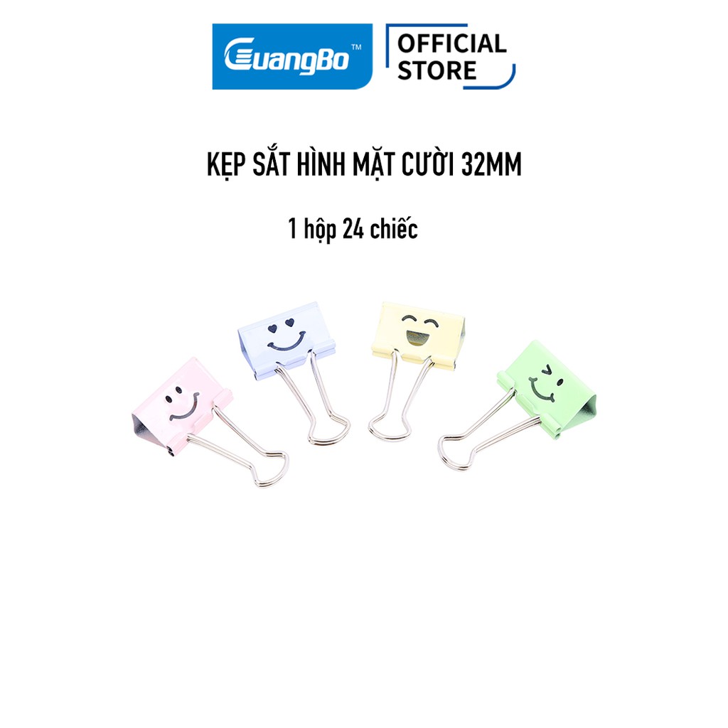 Kẹp sắt hình mặt cười 32mm (hộp 24 chiếc) Guangbo WX9408