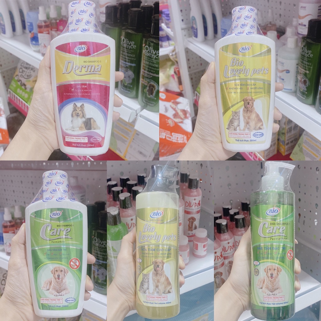 BIO DERMA BIO CARE BIO LOVLY Sữa tắm ghẻ và nấm da, diệt ve rận cho chó mèo 200ML