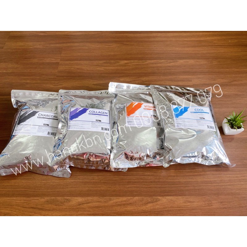 Bột mặt nạ dẻo TBM Hàn Quốc - Combo 4 loại (Cool, Collagen, Vitamin C và Than hoạt tính) (Hàng chính hãng)