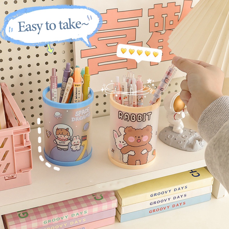 Hộp Đựng Bút Để Bàn Hình Hoạt Hình Diy Cho Học Sinh/Văn Phòng