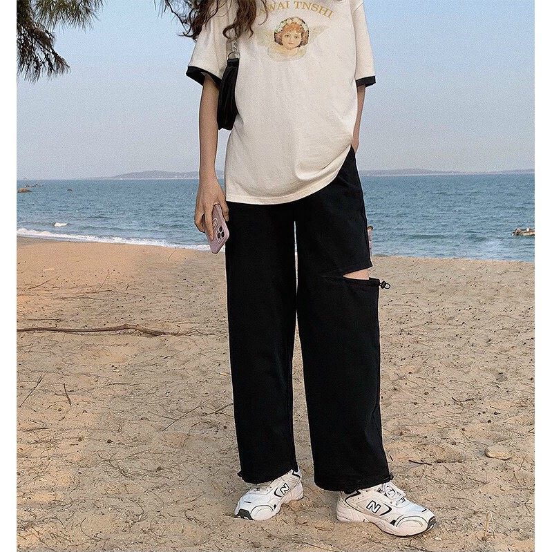 Quần jogger rút gấu rách chất umi, phong cách hàn quốc_G.A.O Fashion | BigBuy360 - bigbuy360.vn