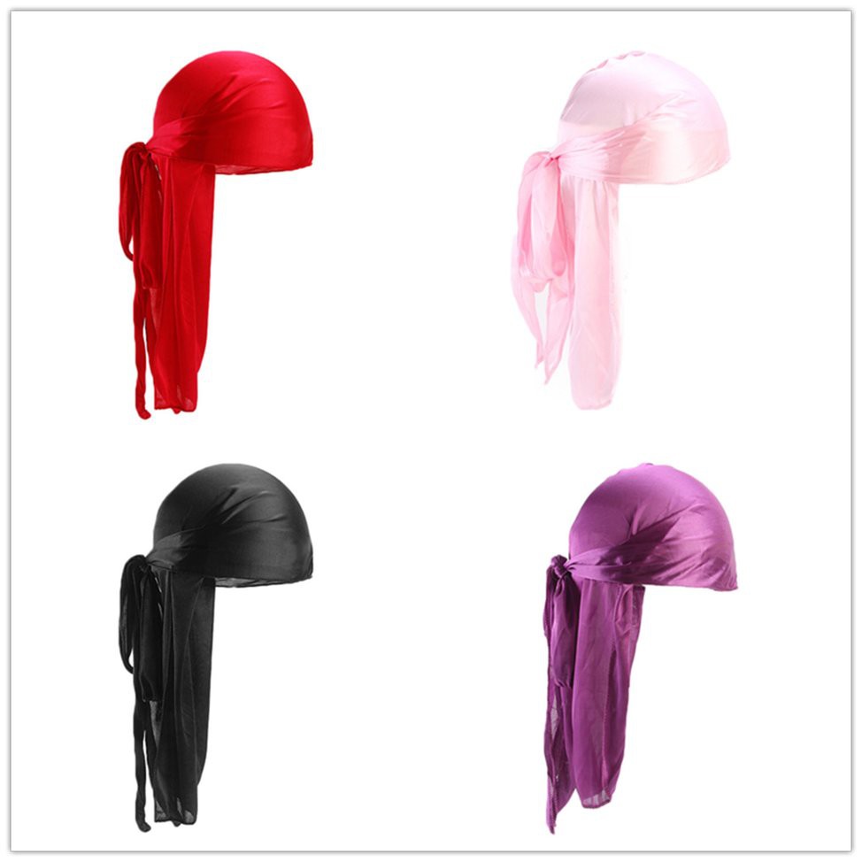 Mũ Trùm Đầu Vải Lụa Satin Thoáng Mát Phong Cách Durag 360