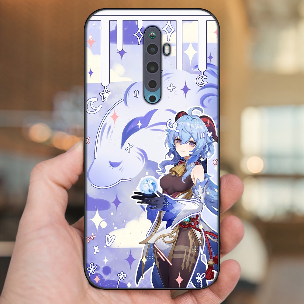 Ốp lưng Oppo Reno 2F viền đen in hình Ganyu Genshin Impact