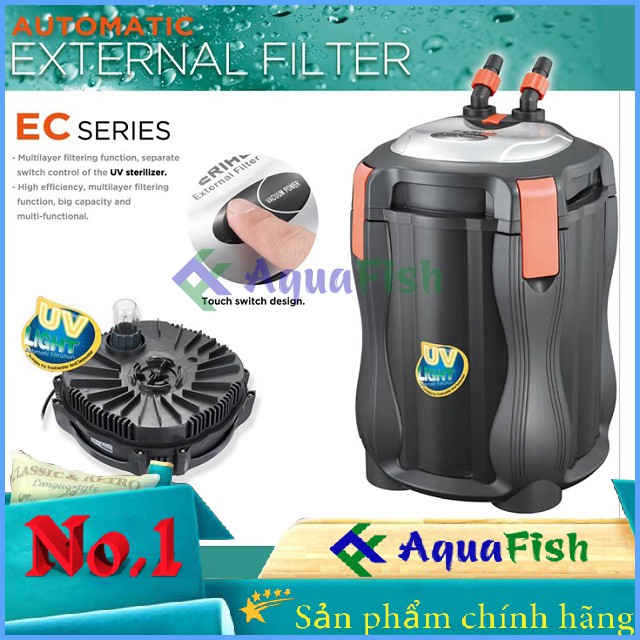Lọc Thùng Periha EC 800U, 1000U, 1200U, 1500U Có Đèn UV Dùng Cho Bể Cá Cảnh Trong Nhà