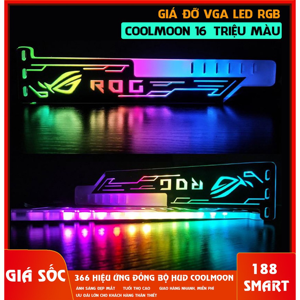 Giá Đỡ VGA RGB Đồng Bộ Hub CoolMoon 16 Triệu Màu 366 Hiệu Ứng