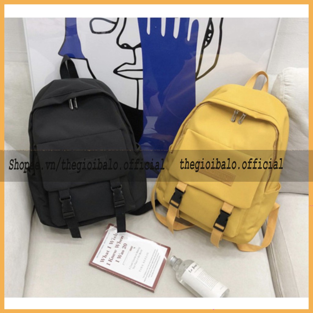 Balo cặp ulzzang basic nữ thời trang đi học đi chơi du lịch giá rẻ đựng vừa laptop canvas TRƠN | TGBL store