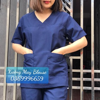 [Cao cấp] Đồng phục spa, bộ quần áo kĩ thuật viên nam nữ màu xanh đen