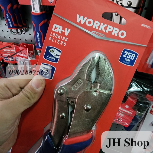 Kìm bấm chết cán bọc WORKPRO xanh đỏ hàng xịn USA 10inch 250mm