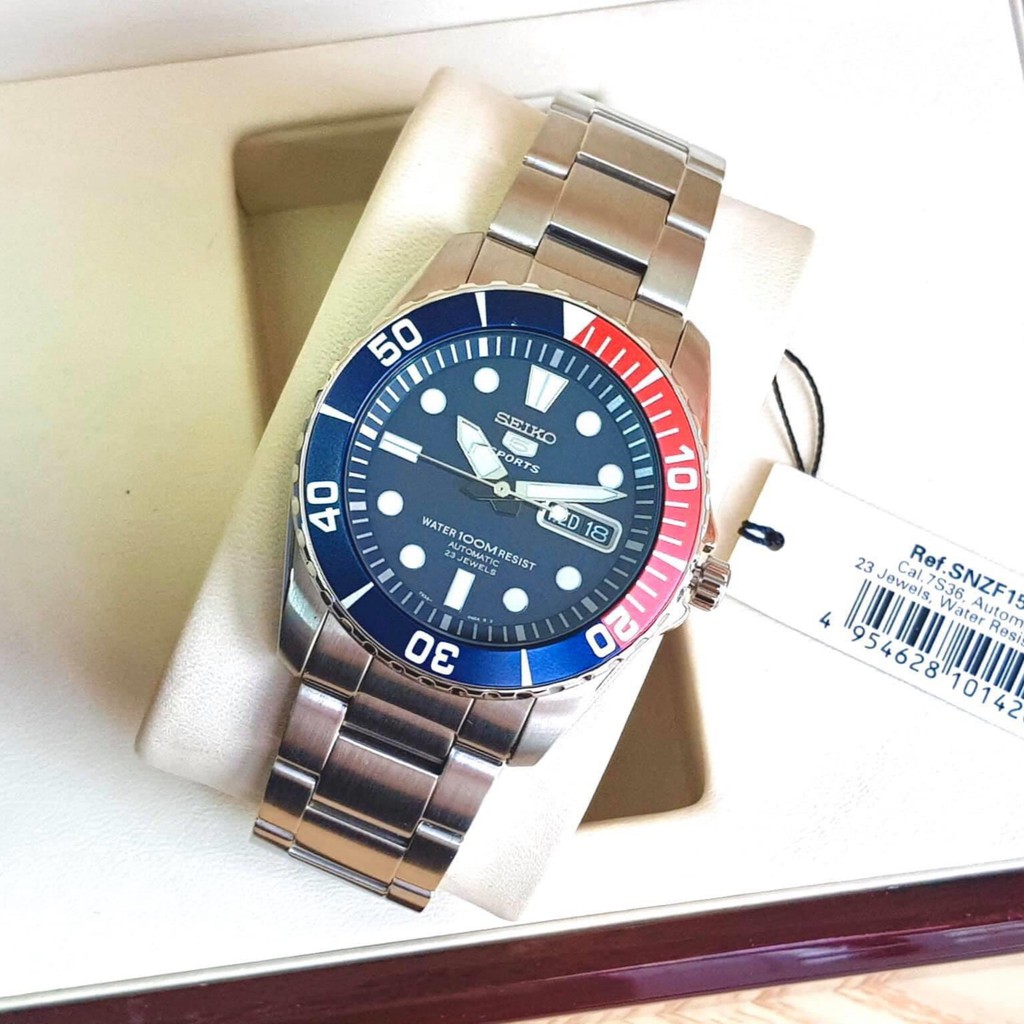 Đồng hồ Nam chính hãng Seiko 5 Sport Automatic SNZF15K1-Máy cơ tự động-Dây kim loại cao cấp-Size 42mm