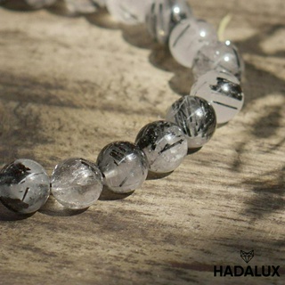 Vòng tay đá thạch anh tóc đen (Đường kính 8mm - 10mm) #Hadalux