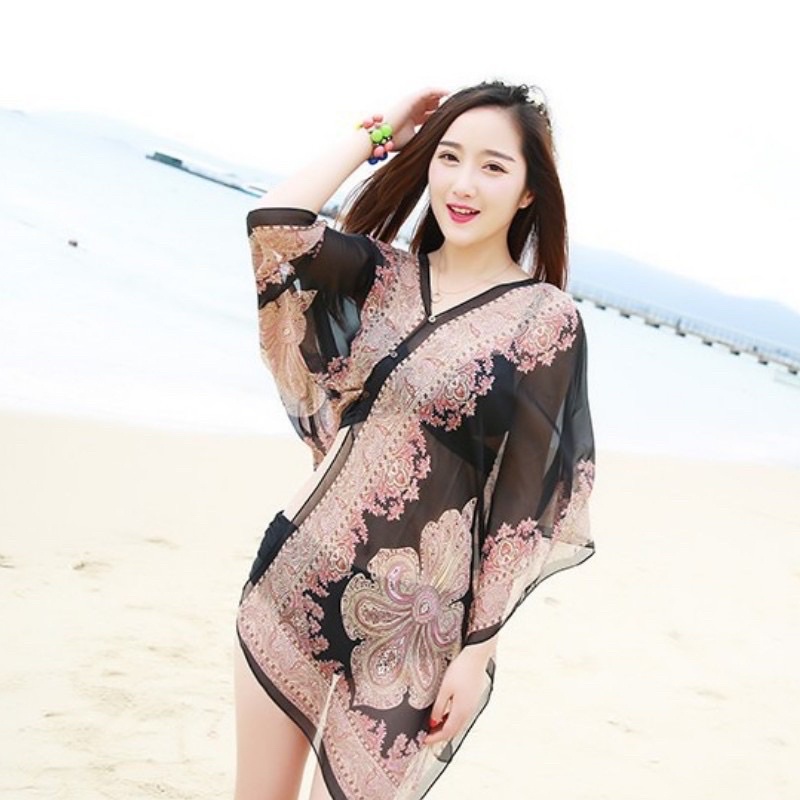 [Hàng sẵn] Áo choàng voan đi biển đính cúc bao xinh xắn quyến rũ | BigBuy360 - bigbuy360.vn