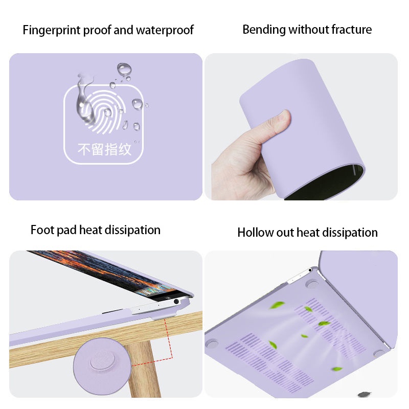 Ốp Máy Tính Bảng Nhám 4 Trong 1 Có Bàn Phím + Phim Dán Màn Hình Chống Bụi Cho MacBook Air13.6 A2681 M2 Pro14 16 2020 Air13 Pro