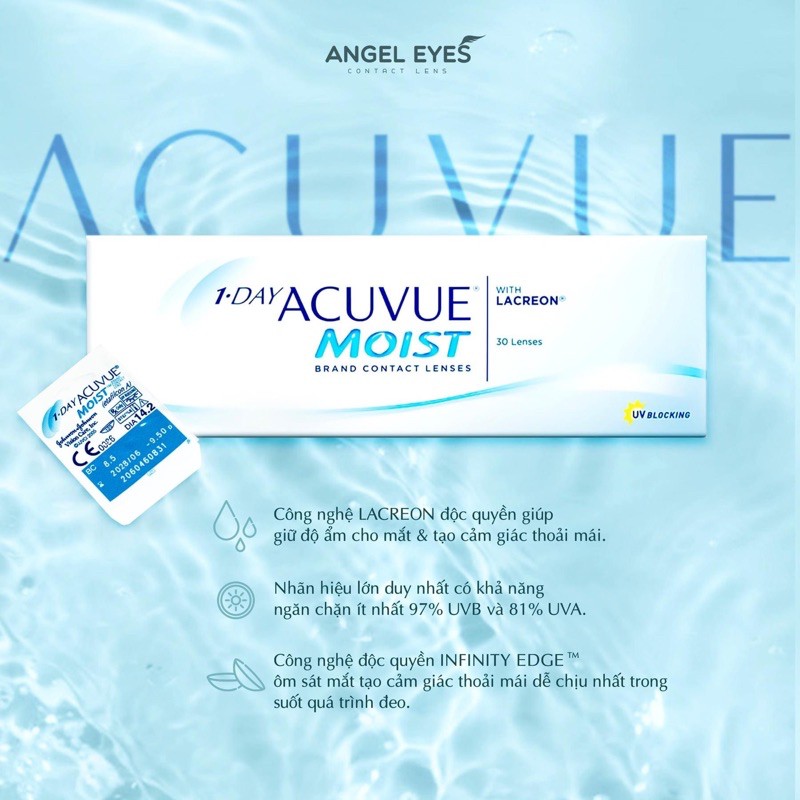 [Dòng Cao cấp] Lens Trong Suốt 1 Ngày Acuvue của Mỹ Lens 1 Day