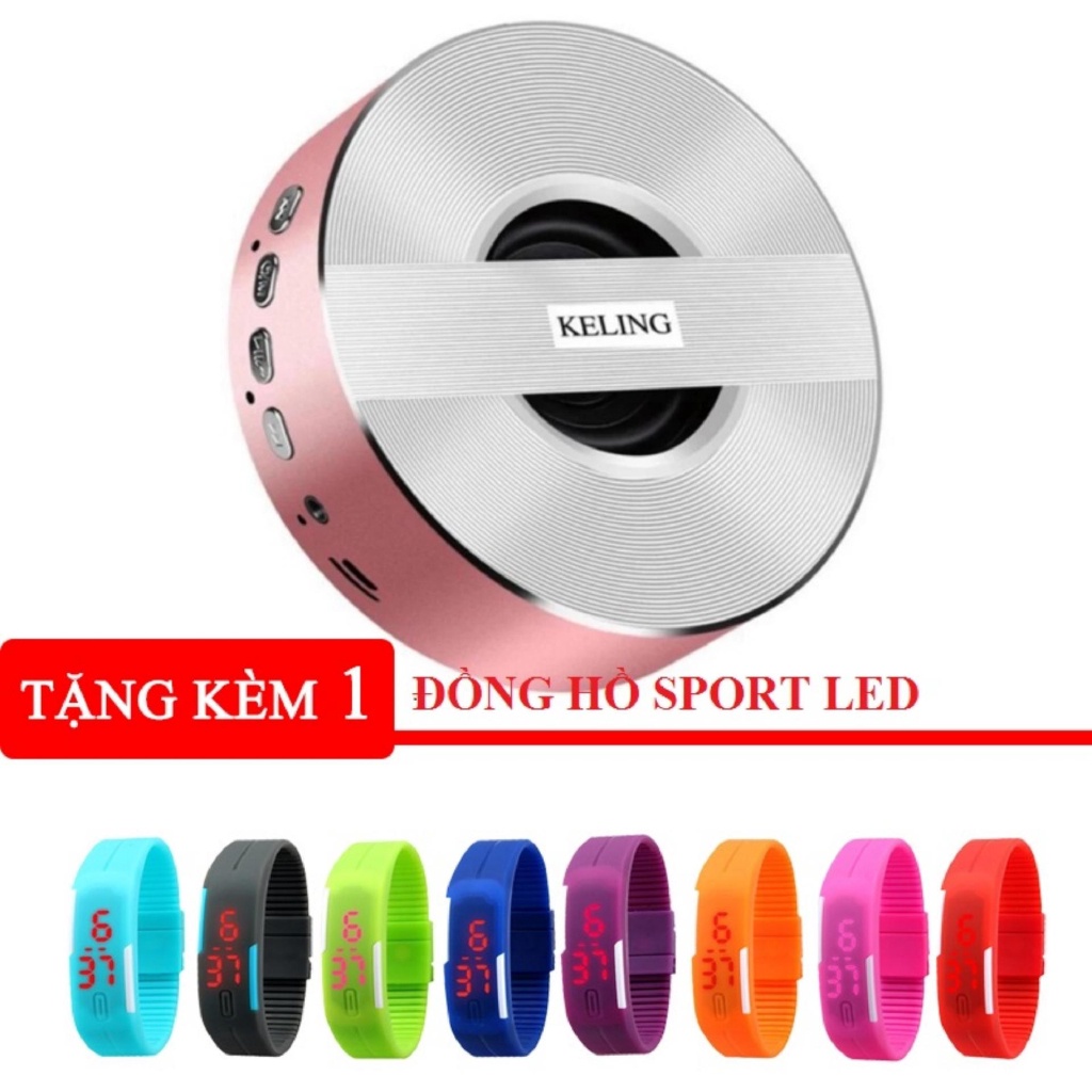 Loa di động bluetooth không dây Keling A5 Tặng kèm đồng hồ sport led -dc2303