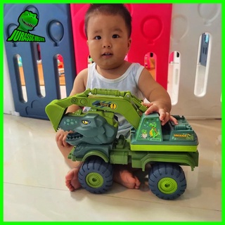  Quán tính lớn kỹ thuật Xe máy xúc trẻ em khủng long máy xúc-3-4-5-6 tuổi cho bé Đồ chơi xe scooter 
