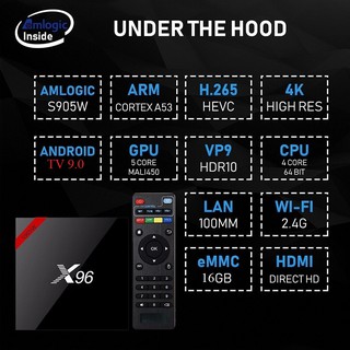 Android Box X96W, Android TV 9, DDR3 2GB, Rom 16GB, phiên bản mới 2019, lựa chọn tốt trong tầm giá