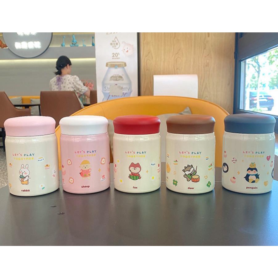 Bình ủ cháo giữ nhiệt cho bé ca giữ ấm thức ăn Hàn Quốc Let’s Play 320ML 2x Mart