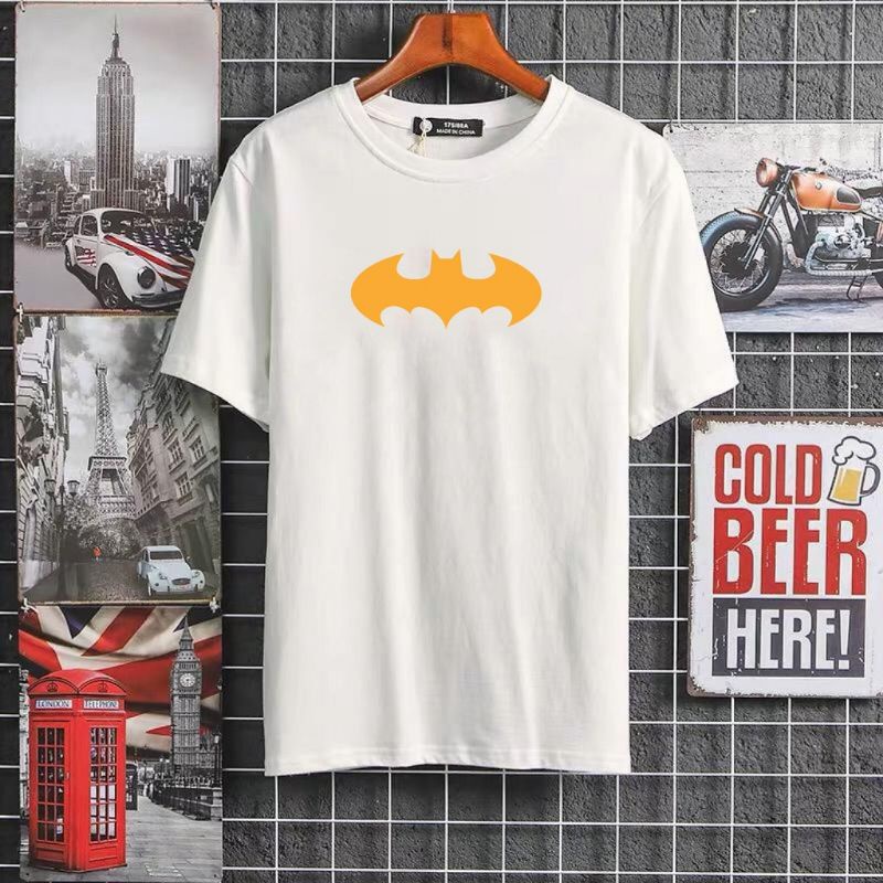 Áo Thun Tay Ngắn In Logo Batman Màu Vàng Thời Trang Cho Nam
