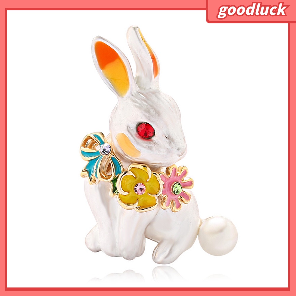 Ghim Cài Áo Hình Thỏ Đính Đá Nhân Tạo Thời Trang Cho Nữ