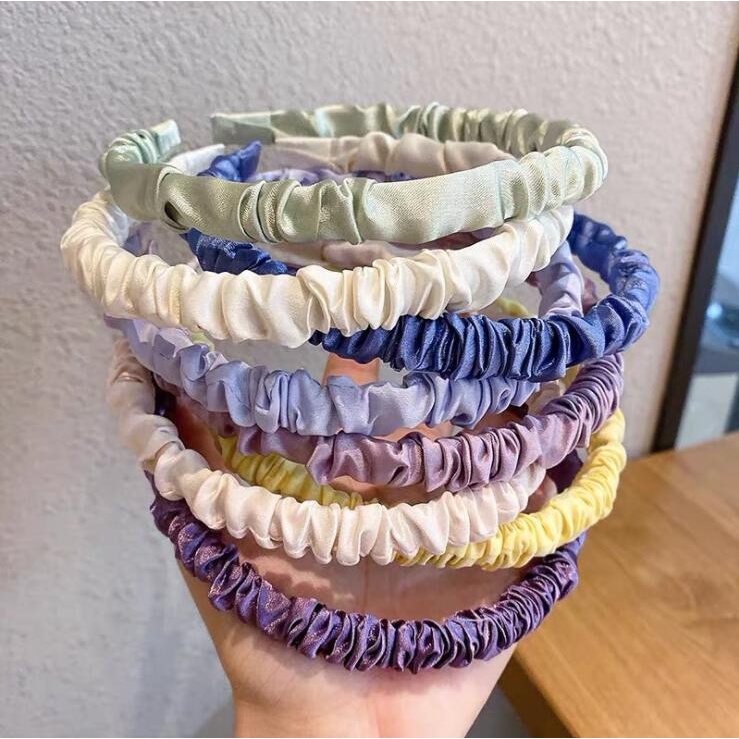 Dễ Thương Băng Đô Vải satin Xếp Ly Xinh Xắn Cho Nữ